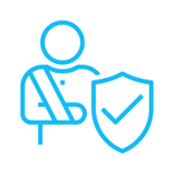 Icon representing Accidental Dismemberment Benefit providing financial support after permanent loss of limb, digit or vision due to a workplace accident.