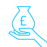 Hand holding a money bag with a pound symbol, representing a simple and supportive death benefit claim process. Hand holding a money bag with a pound symbol, representing a simple and supportive death benefit claim process.